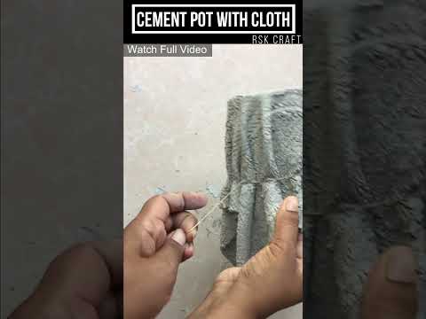 How to Make CEMENT POT  with Cloth. | Cement Craft Ideas. | DIY Cement Planters.#shorts