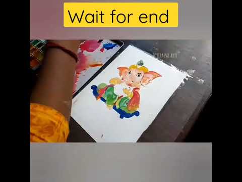 ganapati bappa painting #shorts #ytshorts easy drawing ganapati bappa painting//ganapati art ✨👌♥️💞😊