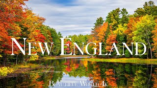 New England 4K Amazing Autumn Film - Calming Piano Music - Natural Landscape