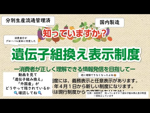 【知ってる？】消費者庁による「外国産」「遺伝子組換」かくし　#国消国産 #農業 #雑学 #お金 #消費者庁 #遺伝子組み換え