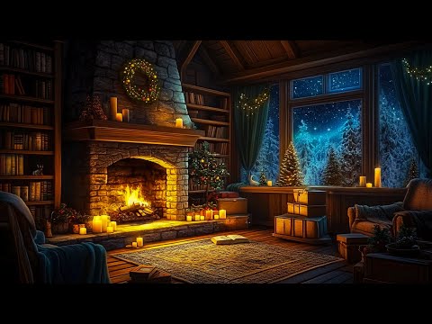 Warm space for cold winter ⛄ Rain Sounds and Crackling Fireplace Sounds 🔥 ASMR for Sleep, Relax