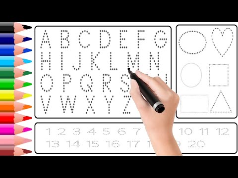 Fun and Educational Dotted Tracing abcd, Shapes 123 For Kids | Preschool Learning and Number Writing