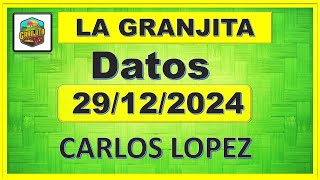 LA GRANJITA DOMINGO 29/12/2024 - 【DATOS】✅  CARLOS LOPEZ