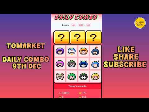 Tomarket Daily Combo 9 December | Tomato Daily Combo | Tomarket Airdrop