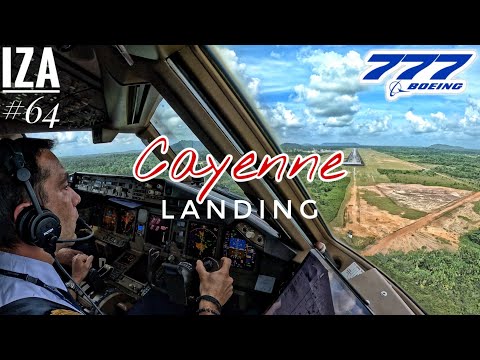 B777 CAY 🇲🇫 Cayenne | VISUAL APPROACH & LANDING 08 | 4K Cockpit View | ATC & Crew Communications