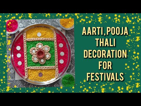 Aarti thali decoration for festivals // aate aur chawal se pooja thali sajaye// Thali decoration