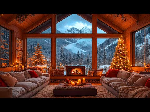 Warm Christmas Ambience 🎄 Relaxing Christmas Jazz Instrumental & Cozy Crackling Fireplace Sounds 🔥