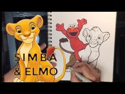 Elmo Riding Simba Speed Sketch