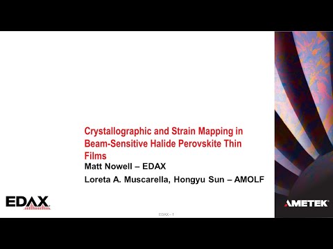 Crystallographic and Strain Mapping in Beam-Sensitive Halide Perovskite Thin Films