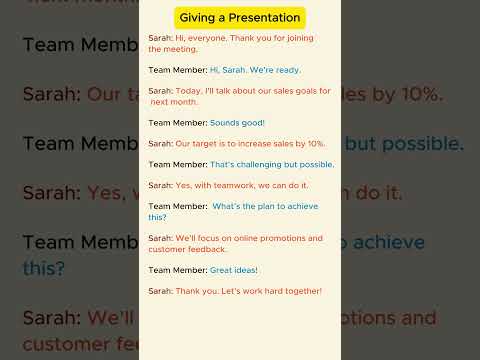 Basic English Conversation: Giving a Presentation. #Shorts