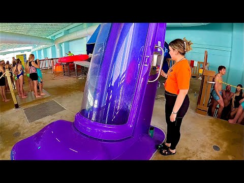 Sahara Sidewinder Drop Waterslide at Kalahari Indoor Waterpark, Texas