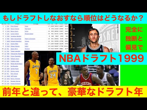 NBAドラフト1999のジノビリとEブランドの年　もしドラフトしなおすなら順位はどうなるか？