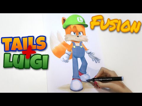 Tails + Luigi (Fusion) Drawing