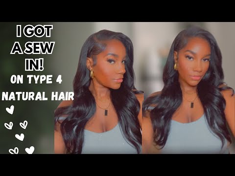 I Got a Sew-in! Weave on type 4 natural hair! | Natural Nadine | Nadine Ruwa