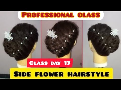 flower hairstyle for wedding / party | how to make bun hairstyle without donut | juda hairstyle |