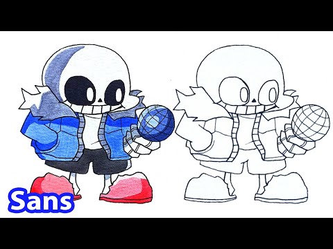 How to draw Sans (Indie Cross) - Friday Night Funkin