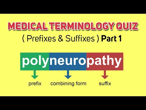 Medical Terminology Prefixes And Suffixes Root Word Quiz | Part 1