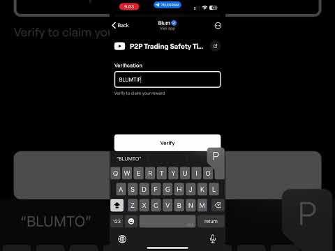P2P Trading Safety Tips : Blum Code Verification | Blum Verification Code 29 November #blum