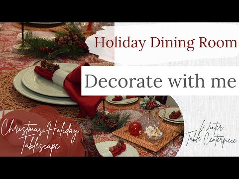 Decorating the Dining Room for the Holidays! | Decorate with Me | Winter & Christmas Tablescape