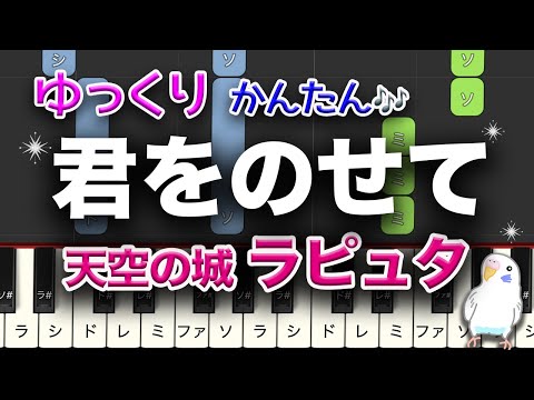 天空の城 ラピュタ　「君をのせて」　簡単ピアノ　ゆっくり　レベル★☆☆　入門〜初級