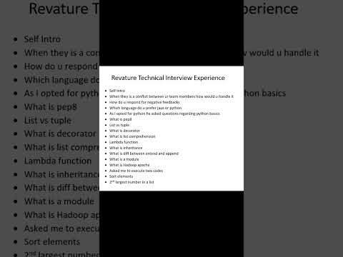 Revature Technical Interview Experience