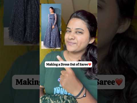 Making a Dress Out of Saree❤️#youtube #youtubeshorts #shorts #video #shortvideo #viralvideo  #outfit