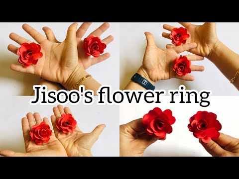 Easy jisoo's flower rings with colour paper#jisoo#jisooflower#jisooflowerchallenge#jisooflowerdance