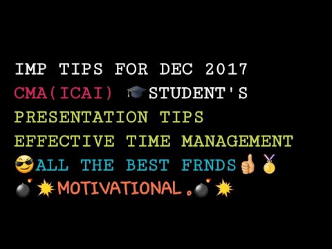 Presentation tips For CMA CA CS students