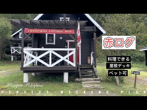 【岡山観光】【コテージ紹介】クリスマスコテージ赤ログ！岡山蒜山（ひるぜん）の人気な貸別荘