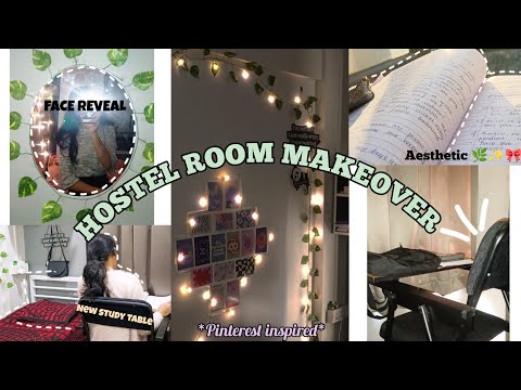 FACE REVEAL + Hostel Room Transformation 🎀🎀🎀 | Pinterest inspired room makeover |