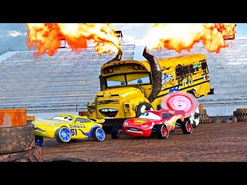 "FIRE-UP" 🔥 Miss Fritter & Lightning McQueen Racing Days. Crash N Smash Crazy 8 Race Disney Cars 🔥