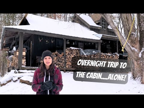 Solo Overnight Trip To The Off-Grid Cabin! | Canadian Winter