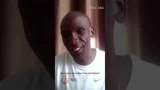 Eliud Kipchoge reacts to 23-year-old Kelvin Kiptum running 2:01:53 at Valencia Marathon