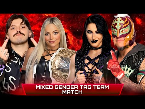 WWE 2K24 • Mixed Gender Tag Match - Dominik Mysterio Liv Morgan VS Rey Mysterio Rhea Ripley | WWE