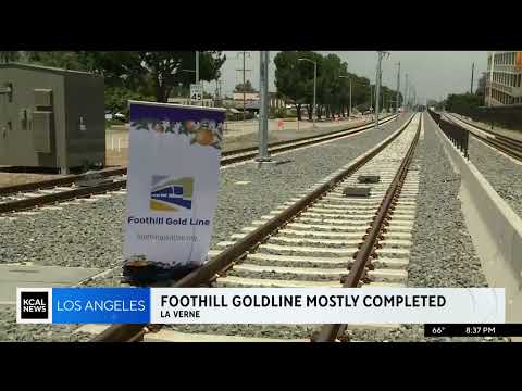 KCAL 9 Coverage of Foothill Gold Line Track Completion Ceremony