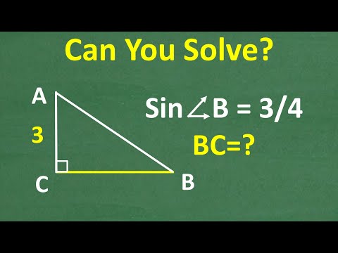 Angle B has a sine = 3/4  what is the length of missing side in this right triangle?