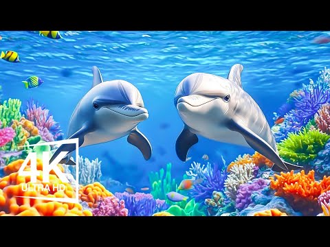 Aquarium 4K VIDEO (ULTRA HD)🐠Healing music for the soul and heart - calm melodies #55