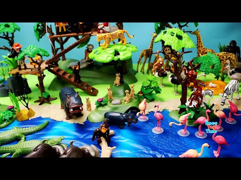 Safari Scenery Sets with Playmobil Animals and Dinosaurs