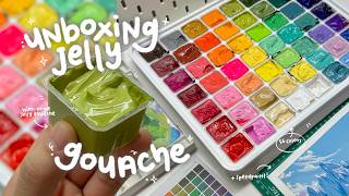 ASMR jelly gouache, unboxing and speedpaint🎨🌿