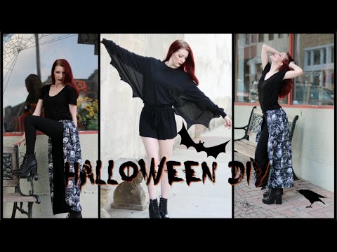 Wearable Halloween DIY Clothing! | Bat Wing Shirt & Flowy Spooky Skirt