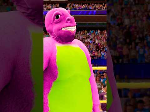 Barney vs Scooby #gamingshorts #funnyshorts #wwe #scoobydoo #steelcage #wwe2k22