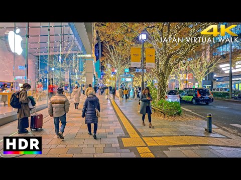 Tokyo Omotesando Hills Winter Illumination Night Walk • 4K HDR