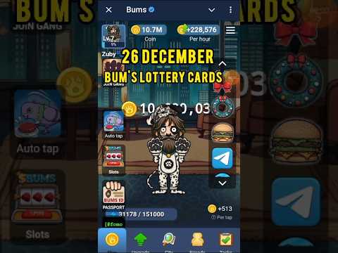 26 December Bum's lottery cards | Bum's Daily Lottery Cards | Bum's lottery cards 26 December