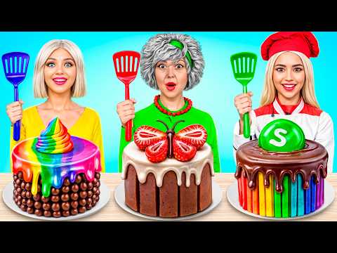 Me vs Grandma Cooking Challenge! Cake Decorating Chocolate Treats by YUMMY JELLY