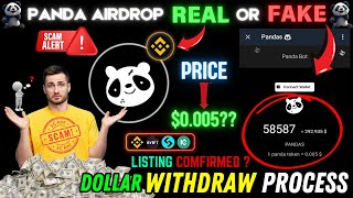 Panda Airdrop Withdrawal ✅ Is pandas airdrop Scam? 😨 Pandas listing Price Out | Pandas Update Today