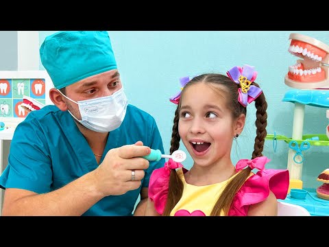 Dentist learns Sofia how important to take care of your teeth