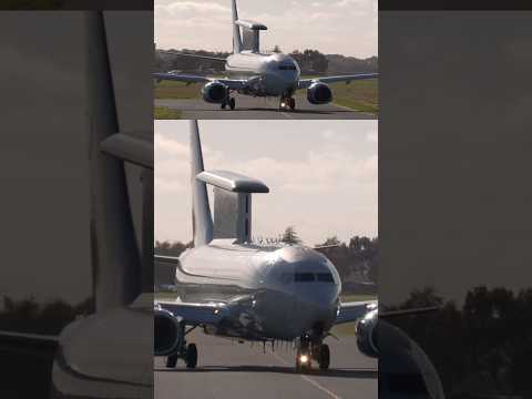 The RAF’s first E-7 Wedgetail AEW.1 taxiing at Southend Airport