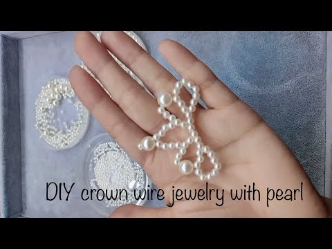 DIY pearl wire jewelry crown necklace #diy #handmade #diycrafts #gift #craft #diyjewelry #jewellery