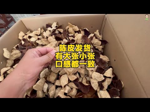 陈皮发货有大张小张口感都一致，不可能皮张一样大，拍给大家知道