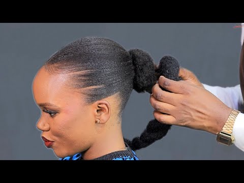 Quick And Easy Natural Hair Low Bun Tutorial With Afro Kinky Hair. Very Detailed.